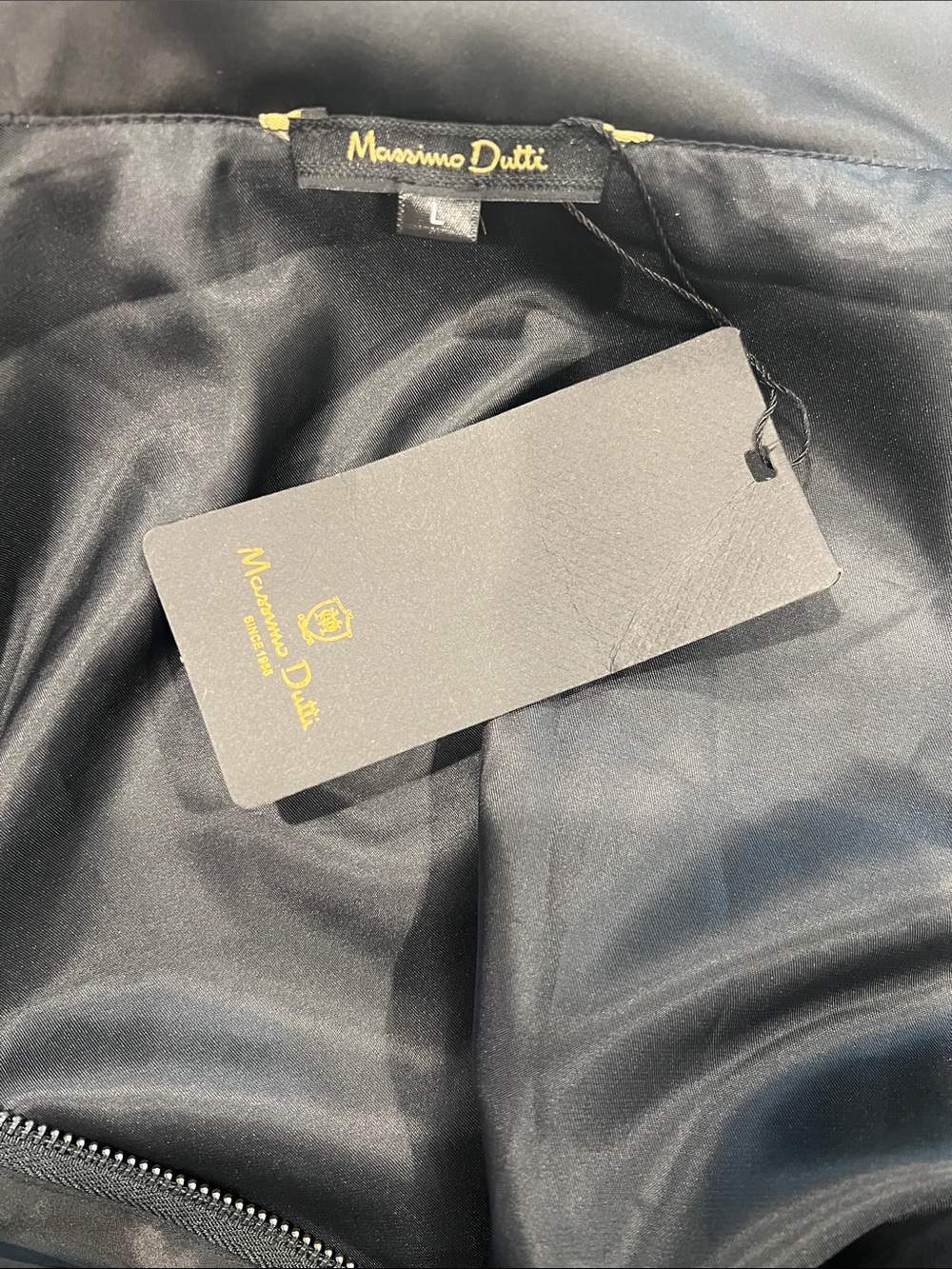 Massimo Dutti Black Satin Bomber Jacket - Picture 3 of 3